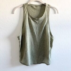 Lululemon Athletica Tank Top Green Textured Racerback Athletic Workout Women